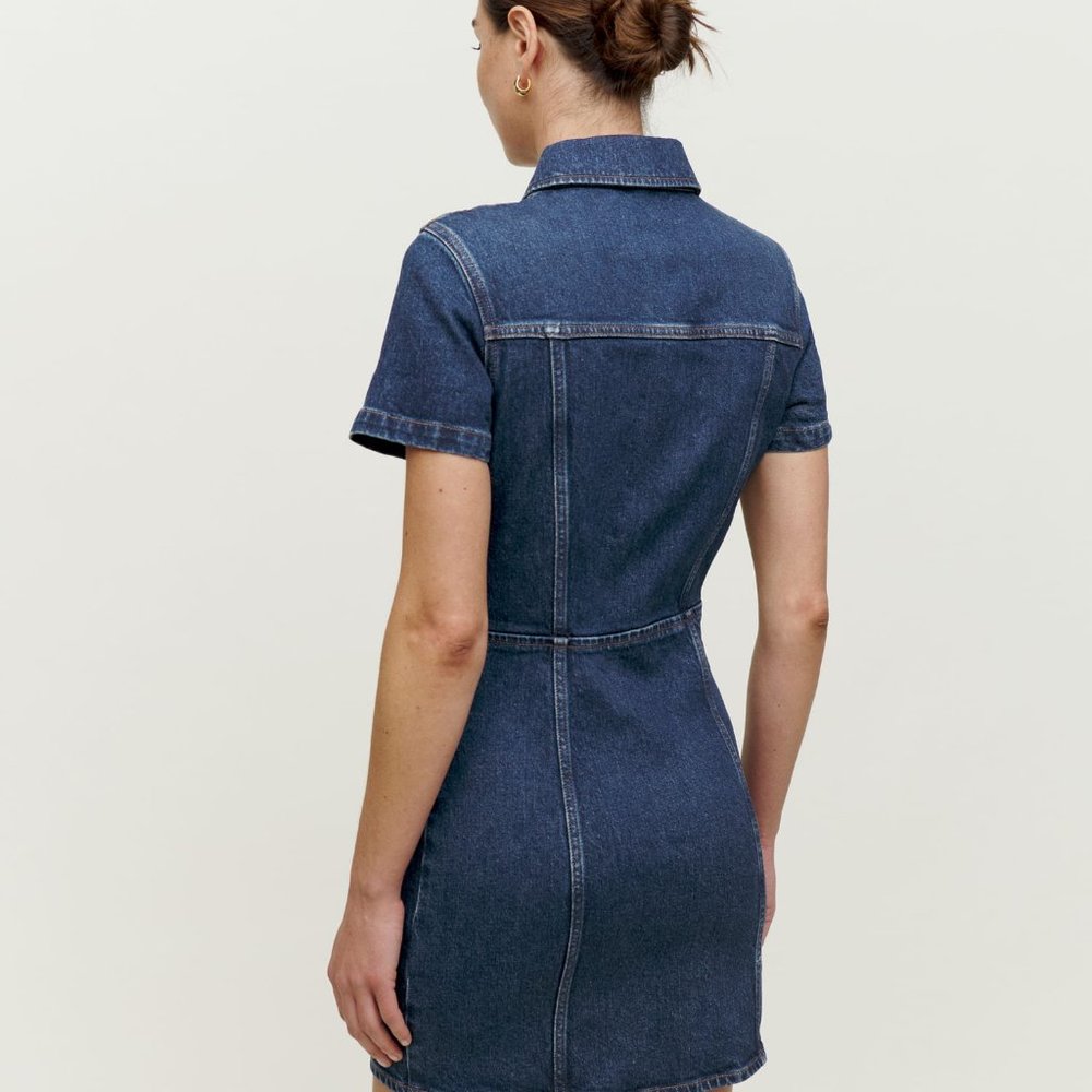 Reformation Dark Blue Denim Mini Dress - Picture 3 of 8